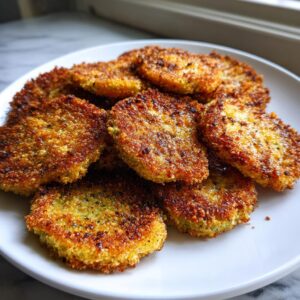 A plate piled high with golden brown, crispy fried green tomatoes, ready to eat.