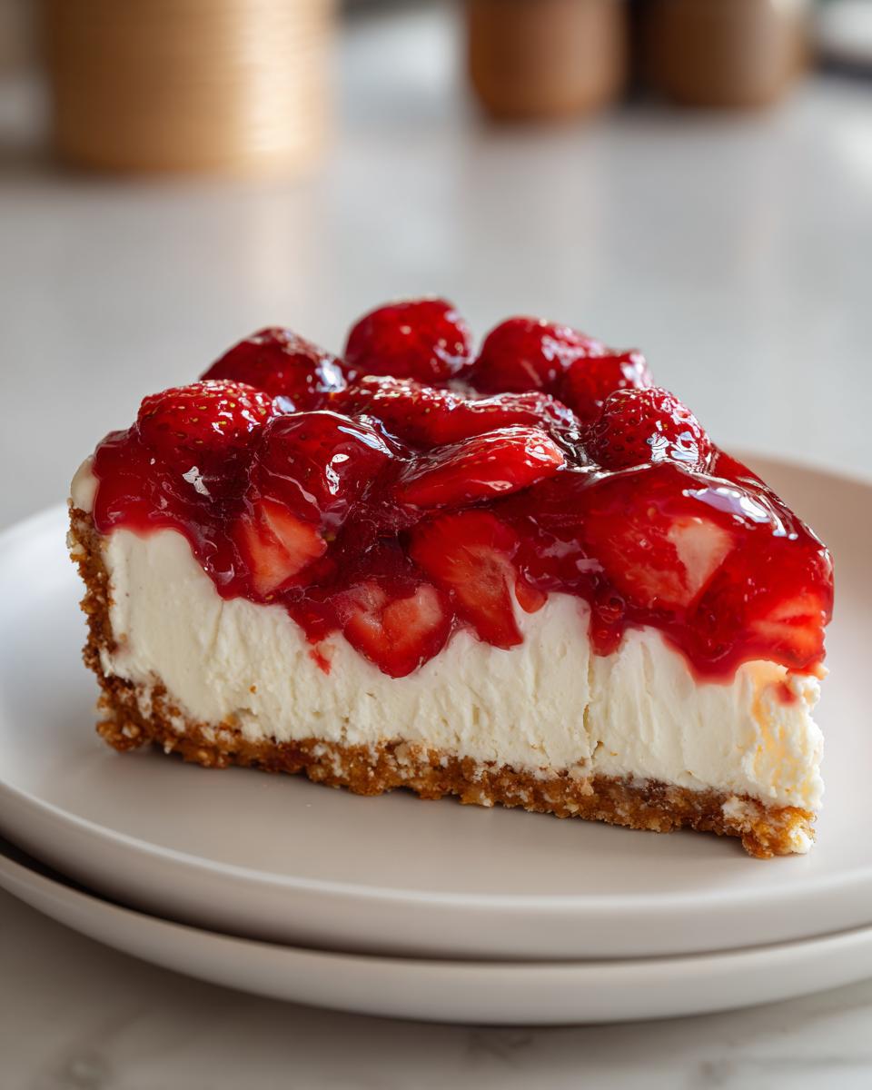 A delicious slice of Strawberry Pretzel Salad with layers of pretzel crust, cream cheese, and fresh strawberries.